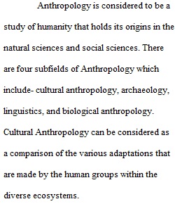 Unit 1- Assignment 1.1- Cultural Anthropology